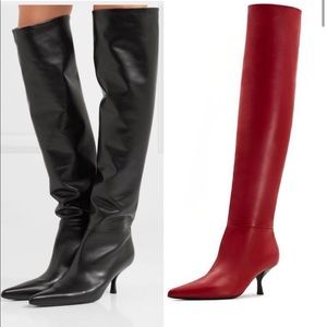 The Row luxury red bourgeoise leather boots